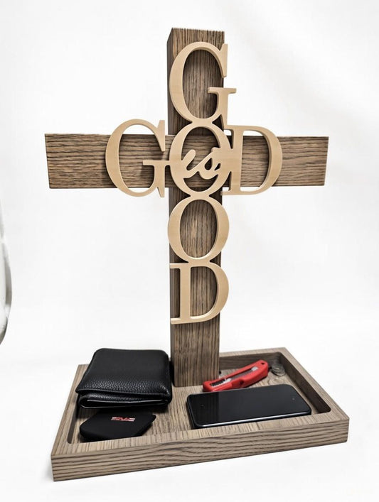 God is Good Cross with Catch-all Tray