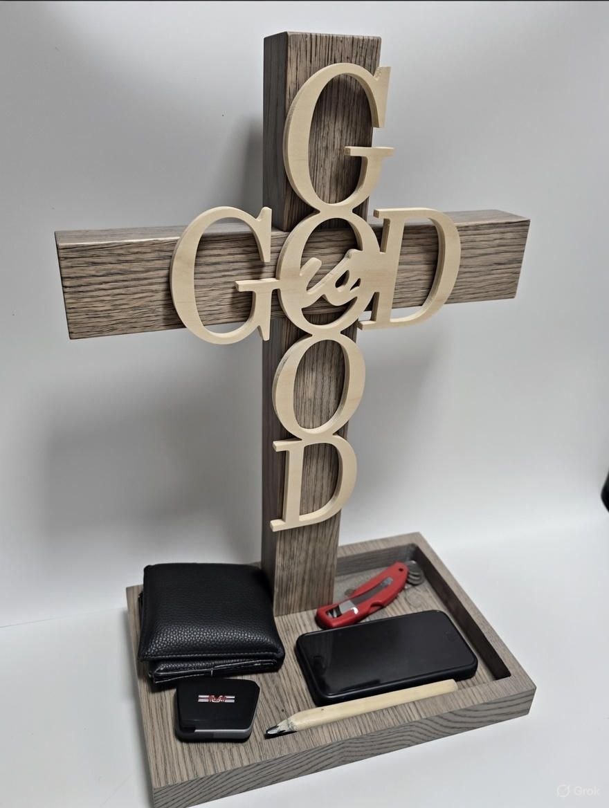 God is Good Cross with Catch-all Tray